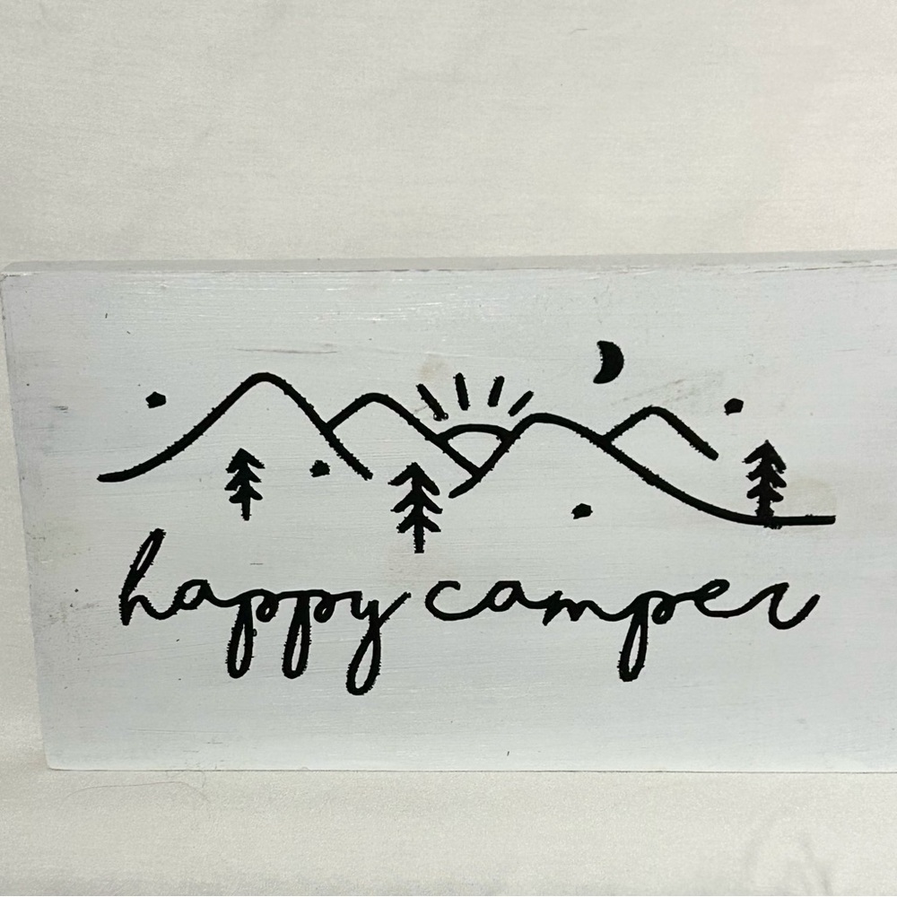 “Happy Camper” Small Wooden Wall  Shelf Decor